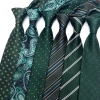 Cà vạt nam 8CM chấm bi sọc Paisley Ascot xanh lá cây - Phụ kiện tiệc kinh doanh