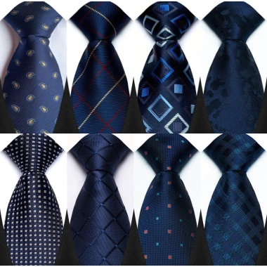 Cà vạt nam 8cm cổ điển Jacquard xanh hải quân - Giá 53.999đ, phù hợp tiệc cưới & doanh nghiệp 2