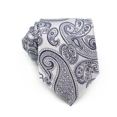 Cà vạt nam 8cm đen-xám sọc lụa cổ Jacquard dệt dây buộc - Công sở & tiệc cưới 9