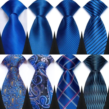 Cà vạt nam 8cm Jacquard hoàng gia xanh phong cách cổ điển kẻ sọc Paisley chắc chắn tiệc cưới kinh doanh 2