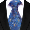 Cà vạt nam 8cm Jacquard hoàng gia xanh phong cách cổ điển kẻ sọc Paisley chắc chắn tiệc cưới kinh doanh 7