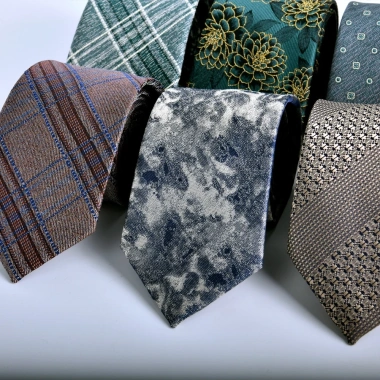 Cà vạt nam công sở hoa nhỏ 7.5-8cm, in hình hành chính, sọc xanh phong cách mới 2