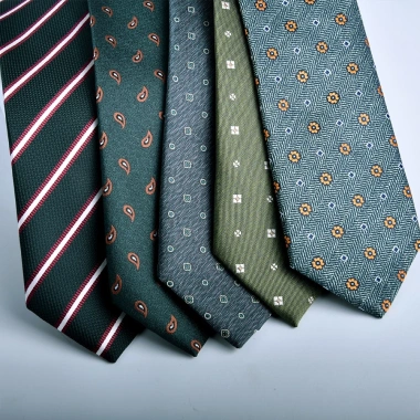 Cà vạt nam công sở hoa nhỏ 7.5-8cm, in hình hành chính, sọc xanh phong cách mới 4
