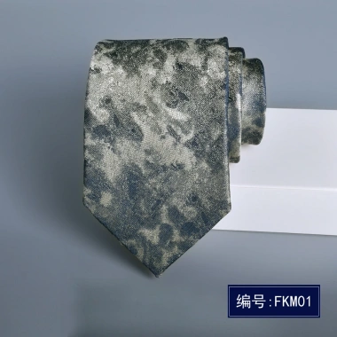 Cà vạt nam công sở hoa nhỏ 7.5-8cm, in hình hành chính, sọc xanh phong cách mới 6