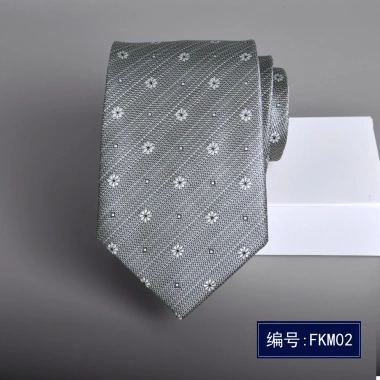 Cà vạt nam công sở hoa nhỏ 7.5-8cm, in hình hành chính, sọc xanh phong cách mới 7