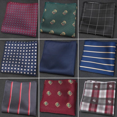 Cà Vạt Nam Cravat Túi Vuông Chấm Sọc Gravata Jacquard - Bộ Cưới Sang Trọng 111k 3