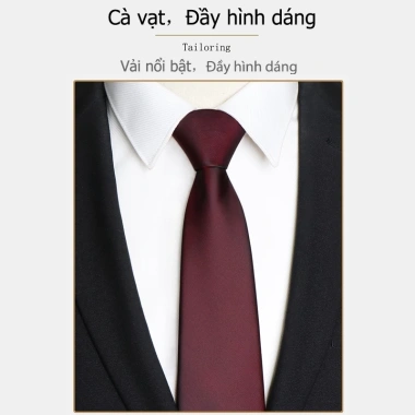 Cà vạt nam đỏ 8cm tự thắt - Caravat Hàn Quốc sọc đẹp, học sinh, chú rể, giá 129.999₫ 5