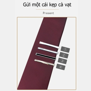 Cà vạt nam đỏ 8cm tự thắt - Caravat Hàn Quốc sọc đẹp, học sinh, chú rể, giá 129.999₫ 6