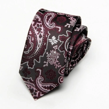 Cà vạt nam HAPPYLEAF66 Jacquard hoa hạt điều, mỏng 6cm, Trung Hoa, dây buộc cổ 15 Cà vạt nam HAPPYLEAF66 Jacquard hoa hạt điều, mỏng 6cm, Trung Hoa, dây buộc cổ 15