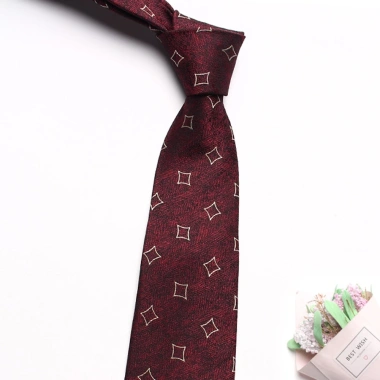 Cà vạt nam họa tiết hình thoi Polysilk sang trọng, 8cm - Giá ưu đãi 175.000đ