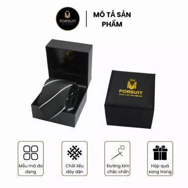 Cà vạt nam kẻ xanh 8cm lụa cao cấp - Phong cách công sở sang trọng, giá ưu đãi 108k - Forsuit Store 4