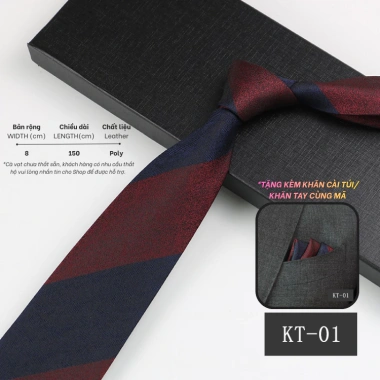 Cà vạt nam phối vest đa màu, caravat 8cm kẻ vải poly, kèm khăn cài túi, giá 150.000₫ 10 Cà vạt nam phối vest đa màu, caravat 8cm kẻ vải poly, kèm khăn cài túi, giá 150.000₫ 10