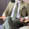 Cà vạt nam Polysilk sang trọng họa tiết chấm xanh lá - Giá ưu đãi 175.000₫