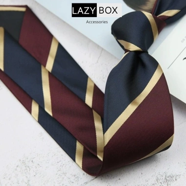 Cà vạt nam polysilk sang trọng họa tiết kẻ, bản 8cm - Giá ưu đãi 175.000 VND