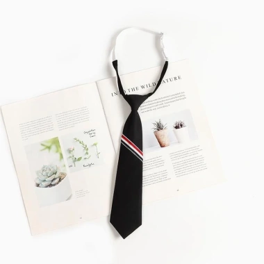 Cà vạt nhỏ kẻ sọc Preppy xám cho cặp đôi nam nữ giảm giá 20% chỉ 69.692₫ 6
