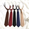 Cà vạt Nữ Preppy Nhật Bản Đen Đỏ Trơn - Phong Cách Lười, Giá ưu đãi 48.600₫