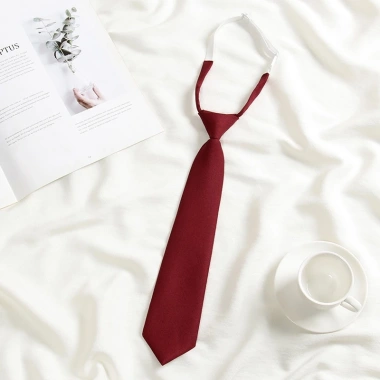Cà vạt Nữ Preppy Nhật Bản Đen Đỏ Trơn - Phong Cách Lười, Giá ưu đãi 48.600₫