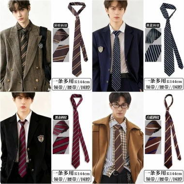 Cà vạt retro sọc phong cách Nhật Bản, đồng phục học sinh nam nữ, phù hợp áo sơ mi, giảm còn 48.000đ