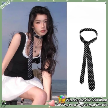 Cà vạt thắt lưng sọc đen retro - Phụ kiện thời trang nữ, giảm giá 63.800₫