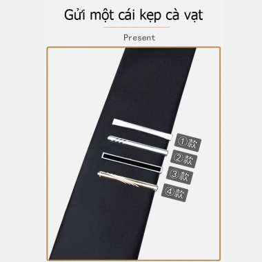 Cà vạt tự thắt nam 8cm bản to Đen xám xanh Hàn Quốc thắt sẵn Dây buộc tay chỉ 129.999đ 5