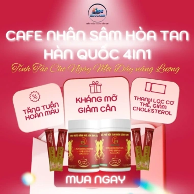 Cafe Hòa Tan Nhân Sâm 4in1 - Tăng sức đề kháng, giảm mệt mỏi, giá ưu đãi 328.000đ 4 Cafe Hòa Tan Nhân Sâm 4in1 - Tăng sức đề kháng, giảm mệt mỏi, giá ưu đãi 328.000đ 4
