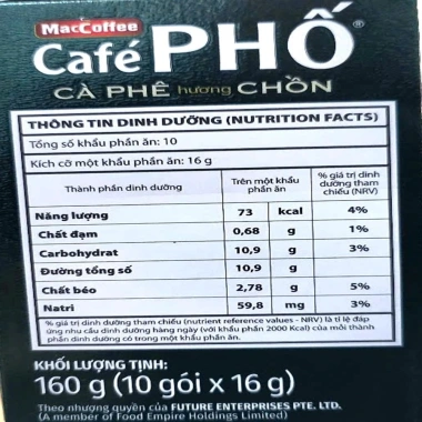 Café PHỐ Hộp XANH 160g 10 gói Cà Phê Hương Chồn MacCoffee 3 in 1 Halal 55.000₫ 4