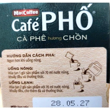 Café PHỐ Hộp XANH 160g 10 gói Cà Phê Hương Chồn MacCoffee 3 in 1 Halal 55.000₫ 5