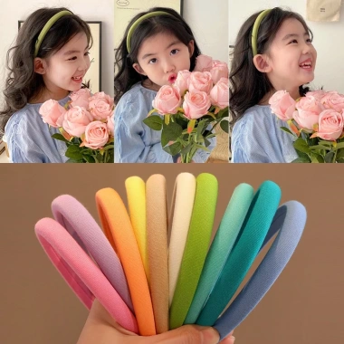 Cài tóc bé gái nhiều màu vải trơn - phù hợp áo dài Tết, giá ưu đãi 28.000đ 2