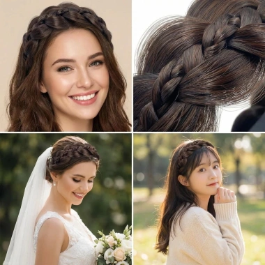 Cài tóc giả thắt bím chống trượt cô dâu - thiết kế tinh tế, chắc chắn, giữ tóc suốt ngày, giá ưu đãi 68k 2