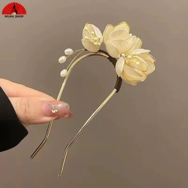 Cài tóc kẹp hoa mộc lan trắng cổ điển chất liệu cao cấp Hanfu Trung Hoa - Giá 75.000₫ 9