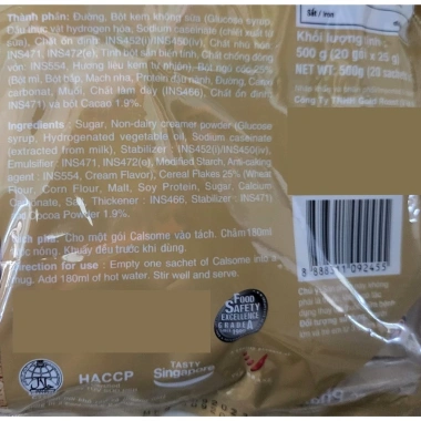 CALSOME Túi Nâu 500g Ngũ Cốc Dinh Dưỡng Canxi Sô Cô La – Hương Chocolate, Halal, Giá 79.400 VND 5