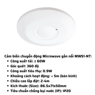 Cảm Biến Chuyển Động Gắn Nổi & Âm MPE - Độ Nhạy Cao, Lắp Đặt Nhanh, Tiết Kiệm Năng Lượng, 206.000₫ 4