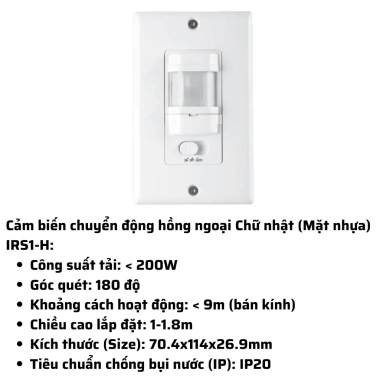 Cảm Biến Chuyển Động Gắn Nổi & Âm MPE - Độ Nhạy Cao, Lắp Đặt Nhanh, Tiết Kiệm Năng Lượng, 206.000₫ 8