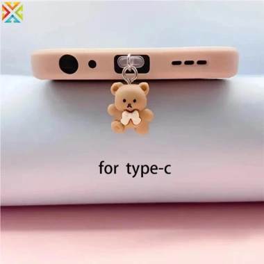 Cắm Bụi Đa Năng cho iPhone và Samsung Type-C Giao Diện Gấu Dễ Thương Giá Ưu Đãi 28.390 VND
