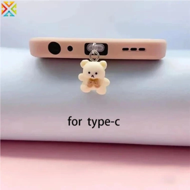 Cắm Bụi Đa Năng cho iPhone và Samsung Type-C Giao Diện Gấu Dễ Thương Giá Ưu Đãi 28.390 VND