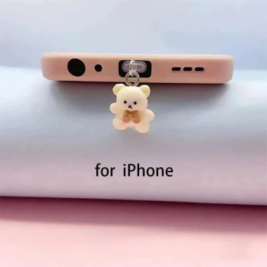 Cắm Bụi Đa Năng cho iPhone và Samsung Type-C Giao Diện Gấu Dễ Thương Giá Ưu Đãi 28.390 VND