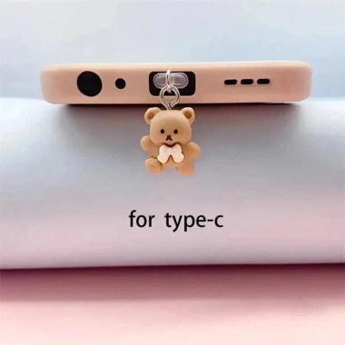 Cắm Bụi Đa Năng cho iPhone và Samsung Type-C Giao Diện Gấu Dễ Thương Giá Ưu Đãi 28.390 VND