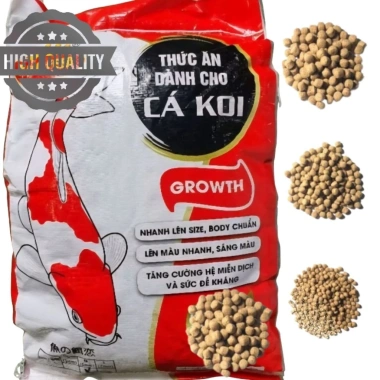 Cám cá koi 1kg 42% đạm tăng size tăng màu không vàng dầu giá ưu đãi 40.000 VND