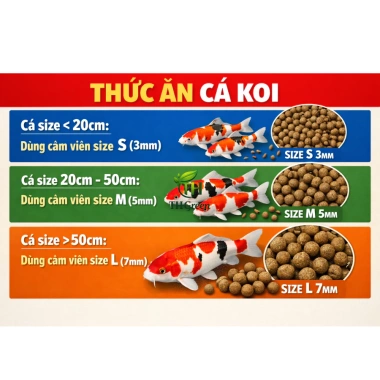 Cám cá Koi Kingfeed Việt Nhật – Tăng trưởng 42% đạm, không váng dầu, body tròn màu chuẩn, 25.000 VND 2