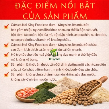 Cám cá Koi Kingfeed Việt Nhật – Tăng trưởng 42% đạm, không váng dầu, body tròn màu chuẩn, 25.000 VND 3