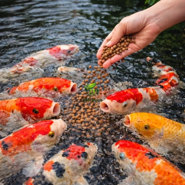 Cám cá Koi Kingfeed Việt Nhật – Tăng trưởng 42% đạm, không váng dầu, body tròn màu chuẩn, 25.000 VND 5
