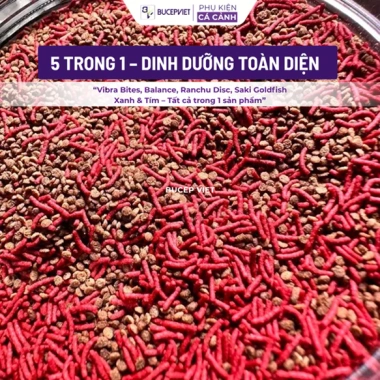 Cám cao cấp Hikari Mix 5in1 Red Thức ăn trùng huyết đỏ, kích size, hỗ trợ tiêu hoá cá