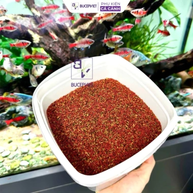 Cám cao cấp Hikari Mix 5in1 Red Thức ăn trùng huyết đỏ, kích size, hỗ trợ tiêu hoá cá