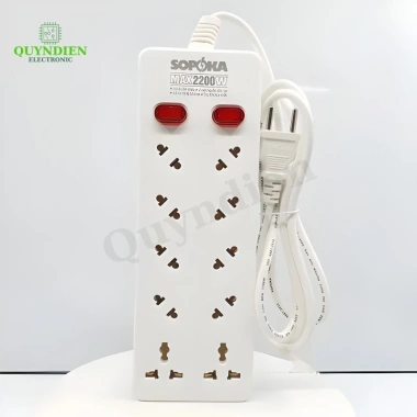 Cắm Chéo 10 Cửa 2.200W Siêu Bền Chống Cháy Chịu Nhiệt Nút Nguồn - Linh Kiện Quỳnh Diễn 2