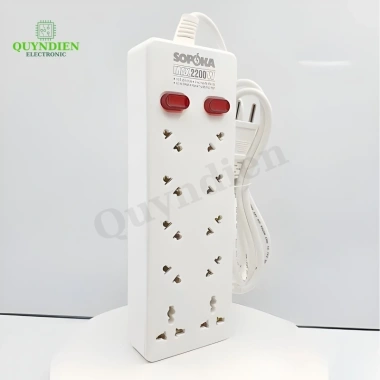 Cắm Chéo 10 Cửa 2.200W Siêu Bền Chống Cháy Chịu Nhiệt Nút Nguồn - Linh Kiện Quỳnh Diễn 8
