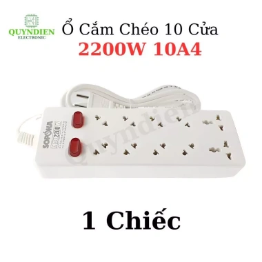 Cắm Chéo 10 Cửa 2.200W Siêu Bền Chống Cháy Chịu Nhiệt Nút Nguồn - Linh Kiện Quỳnh Diễn 9