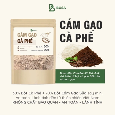 Cám Gạo Cà Phê 1KG BUSA - Tẩy Da Chết, Dưỡng Trắng Sạch Sâu Cho Mặt & Body, 42.000đ