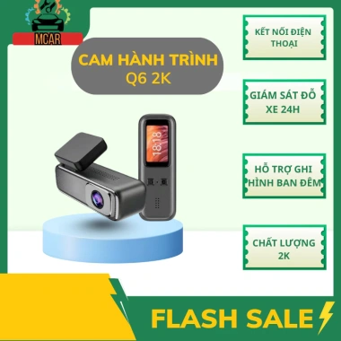 Cam hành trình 2 mắt Q6 4K-1K - Kết nối điện thoại, theo dõi đỗ xe, chỉ 280k