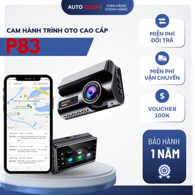 Cam hành trình P83 New - Theo dõi xe từ xa, GPS, đàm thoại 2 chiều cho xe con và tải, BH 1 năm, 1.760.000 VND