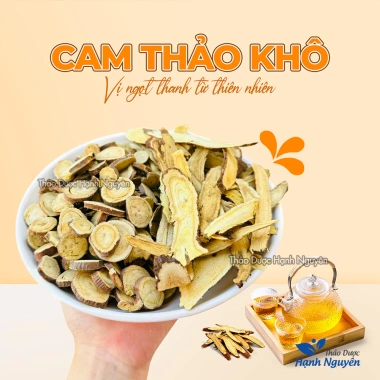 Cam thảo khô 100g - Trà phiến vị ngọt, giảm ho, khan tiếng - 18.000₫